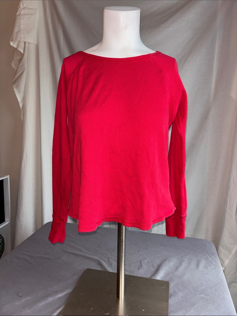 Victoria's Secret Bright Red Long-Sleeve Crewneck Sweatshirt